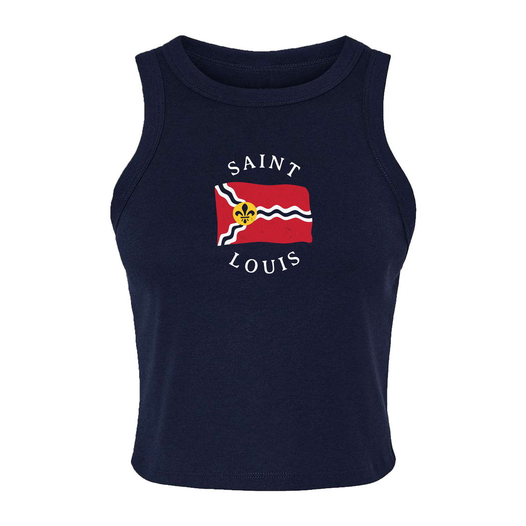 St. Louis Wavy Flag Cropped Tank Top