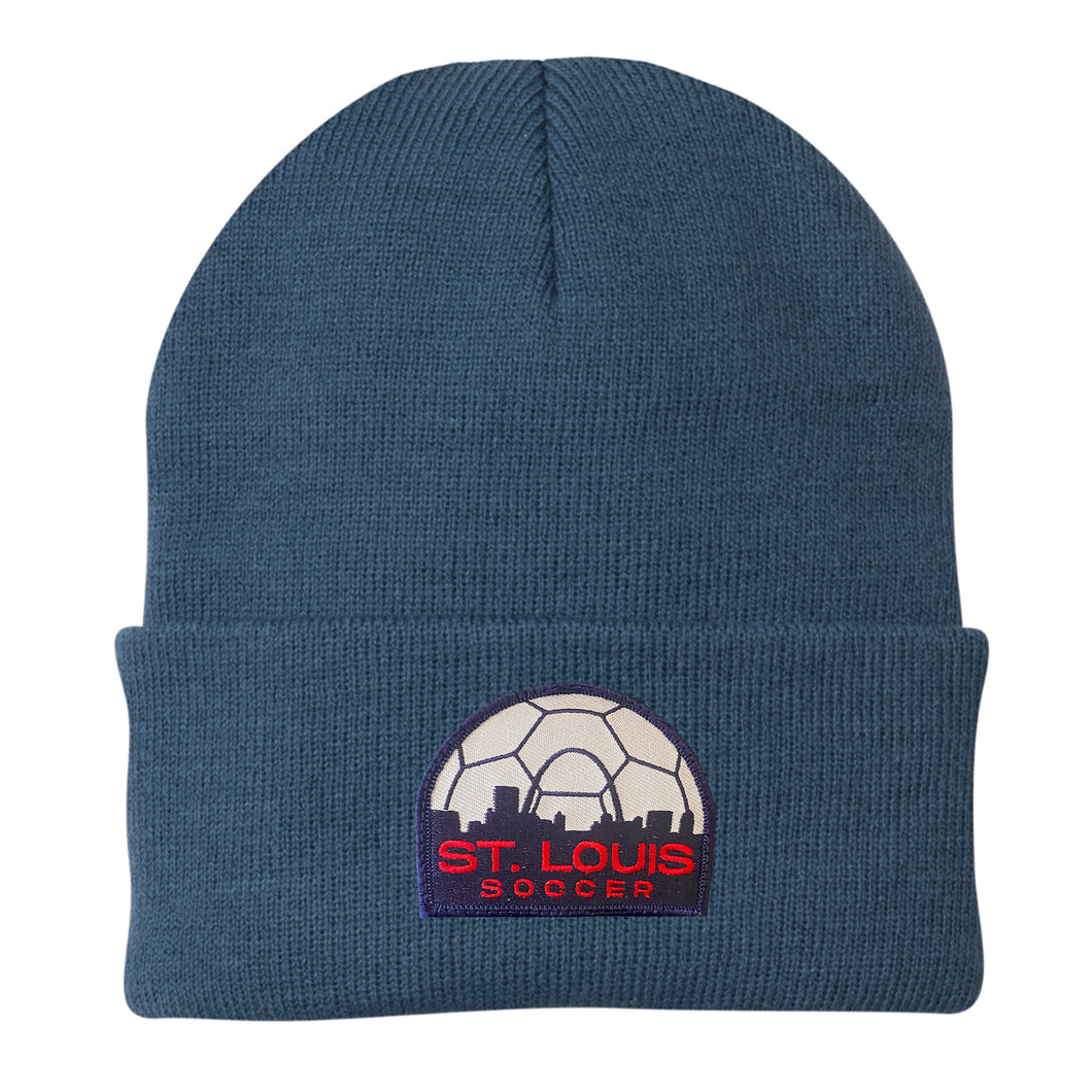 Soccer Skyline Patch Knit Beanie Hat