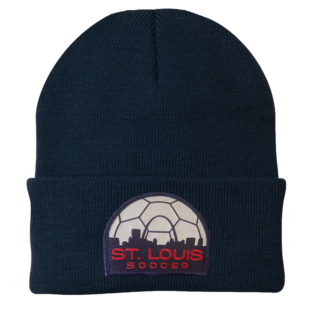 Soccer Skyline Patch Knit Beanie Hat