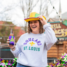 Load image into Gallery viewer, Soulard St. Louis Fleur De Lis Mardi Gras Crewneck Unisex Sweatshirt - Ash Grey
