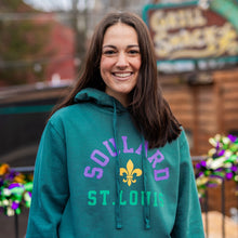 Load image into Gallery viewer, Soulard St. Louis Fleur De Lis Mardi Gras Unisex Hoodie - Green
