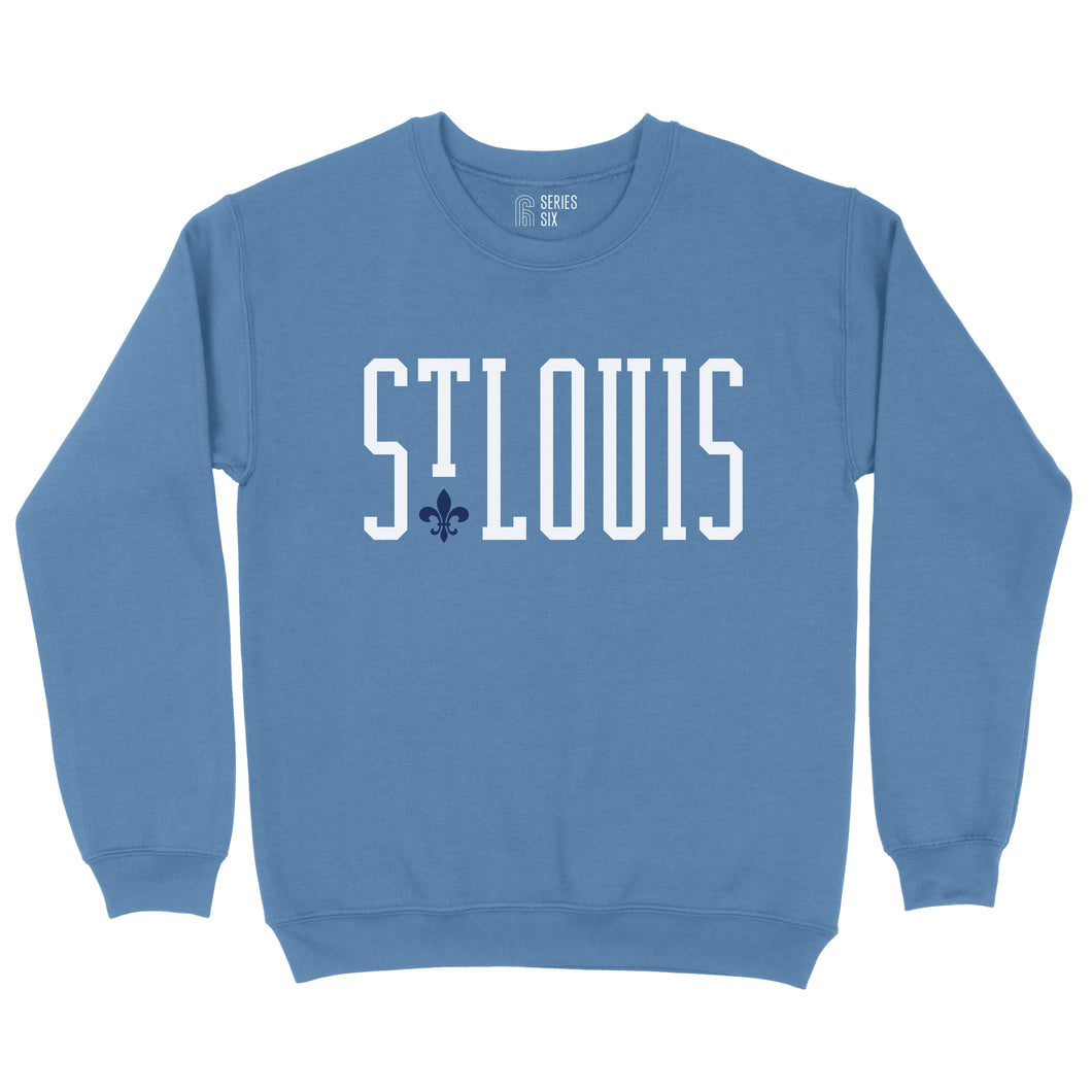 St. Louis Fleur de Lis Crewneck Unisex Sweatshirt - Blue