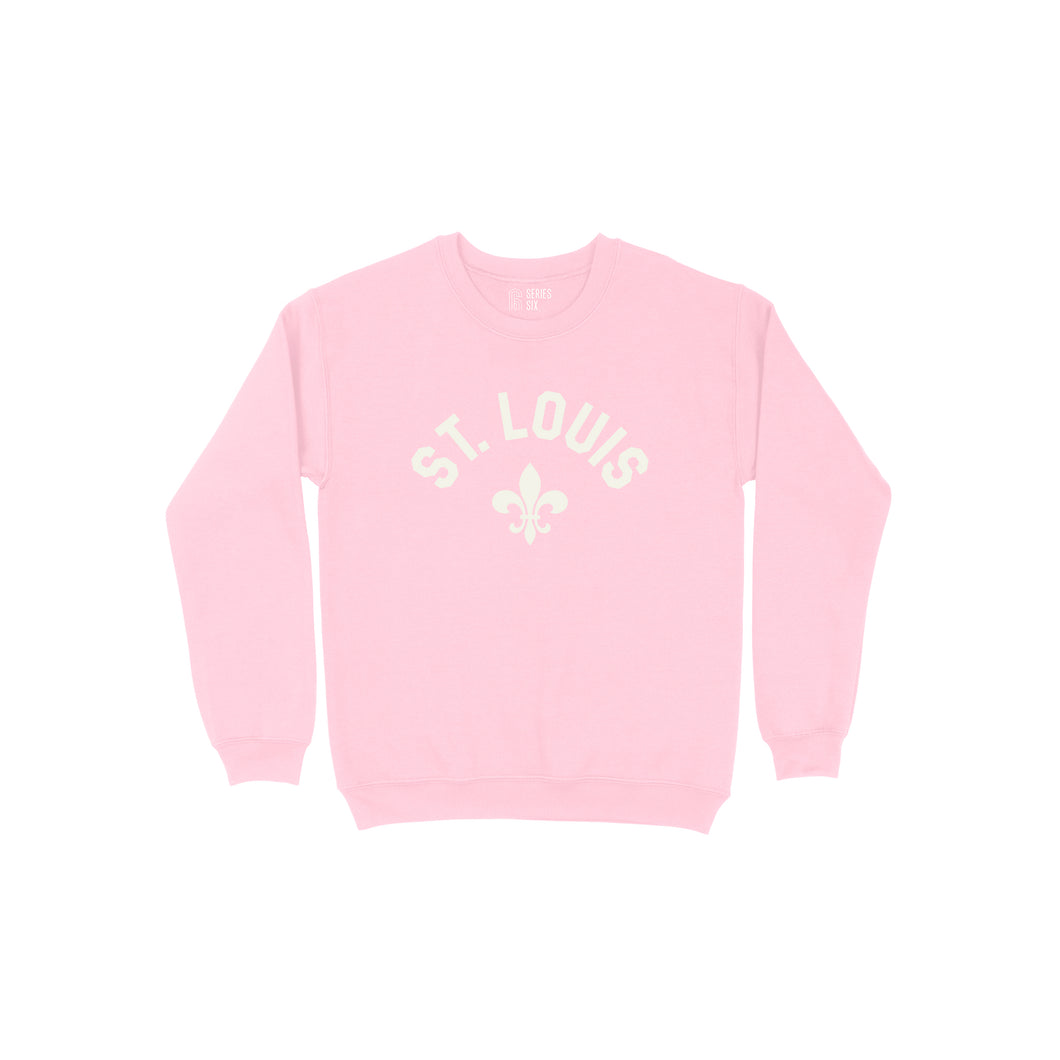 St. Louis Fleur de Lis Toddler Crewneck Sweatshirt - Pink