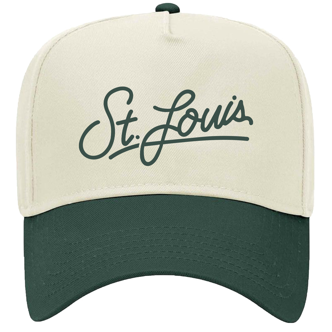 St. Louis Script Embroidered Structured Snapback Hat