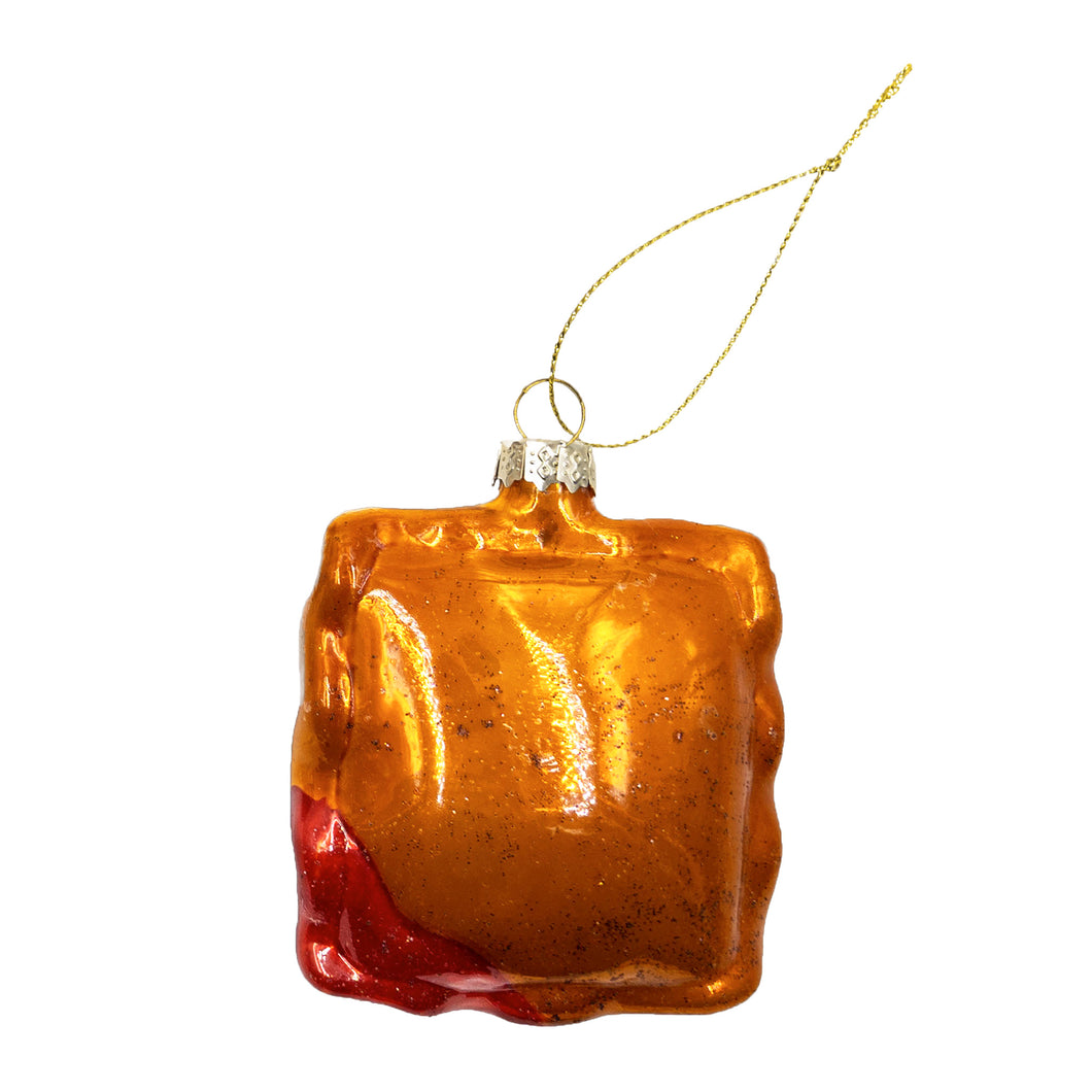 Toasted Ravioli Glass Ornament