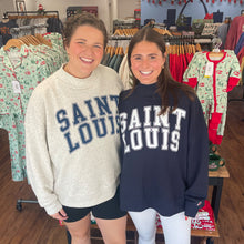 Load image into Gallery viewer, Saint Louis Mock-Neck Unisex Sweatshirt - Navy
