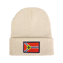 Load image into Gallery viewer, STL Flag Patch Youth Knit Beanie Hat - Tan
