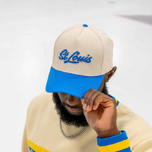 Load image into Gallery viewer, St. Louis Script Puff Embroidered Structured Snapback Hat
