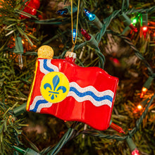 Load image into Gallery viewer, St. Louis Flag Glass Ornament
