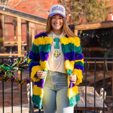 Load image into Gallery viewer, Mardi Gras Faux Fur Coat
