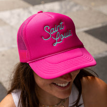 Load image into Gallery viewer, Saint Louis Script Foam Snapback Trucker Hat - Hot Pink
