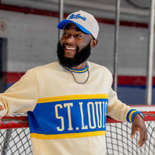 Load image into Gallery viewer, St. Louis Script Puff Embroidered Structured Snapback Hat
