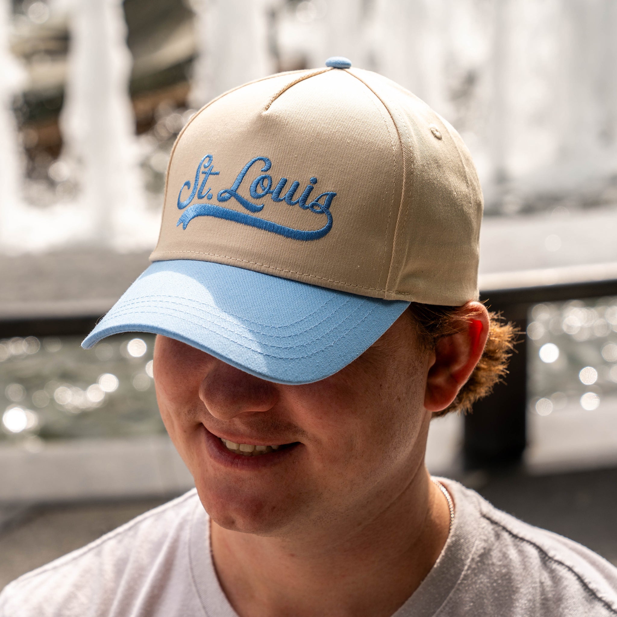 Collegiate Script 2 St. Louis Collegiate Script Embroidered Structured Snapback Hat - Ligh ...