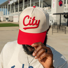 Load image into Gallery viewer, St. Louis CITY SC Script Puff Embroidered Structured Snapback Hat
