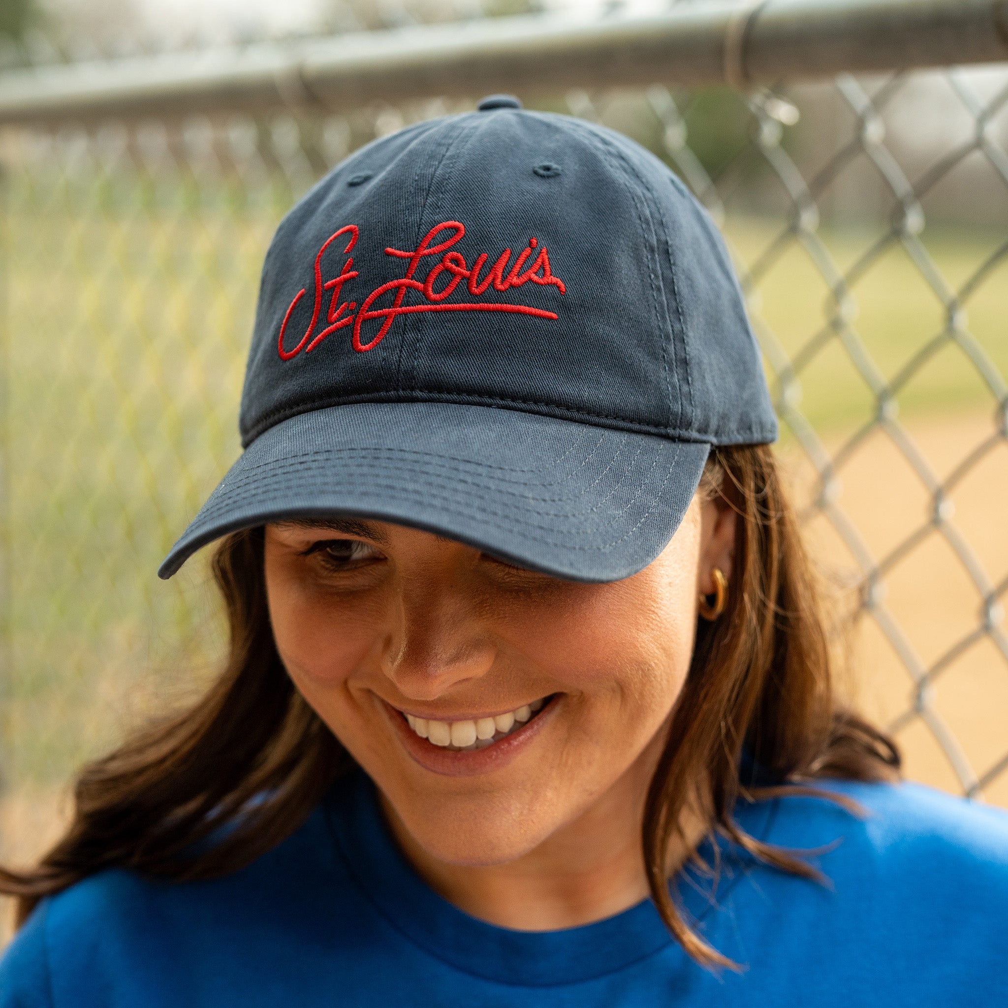 St. Louis Script Soft Style Hat - Navy – Series Six