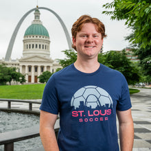 Load image into Gallery viewer, Soccer Skyline Short Sleeve Unisex T-Shirt - Navy
