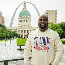 Load image into Gallery viewer, St. Louis Soccer Stripes Long Sleeve Unisex T-Shirt

