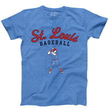 Load image into Gallery viewer, Vintage St. Louis Baseball Player Short Sleeve Unisex T-Shirt - Blue
