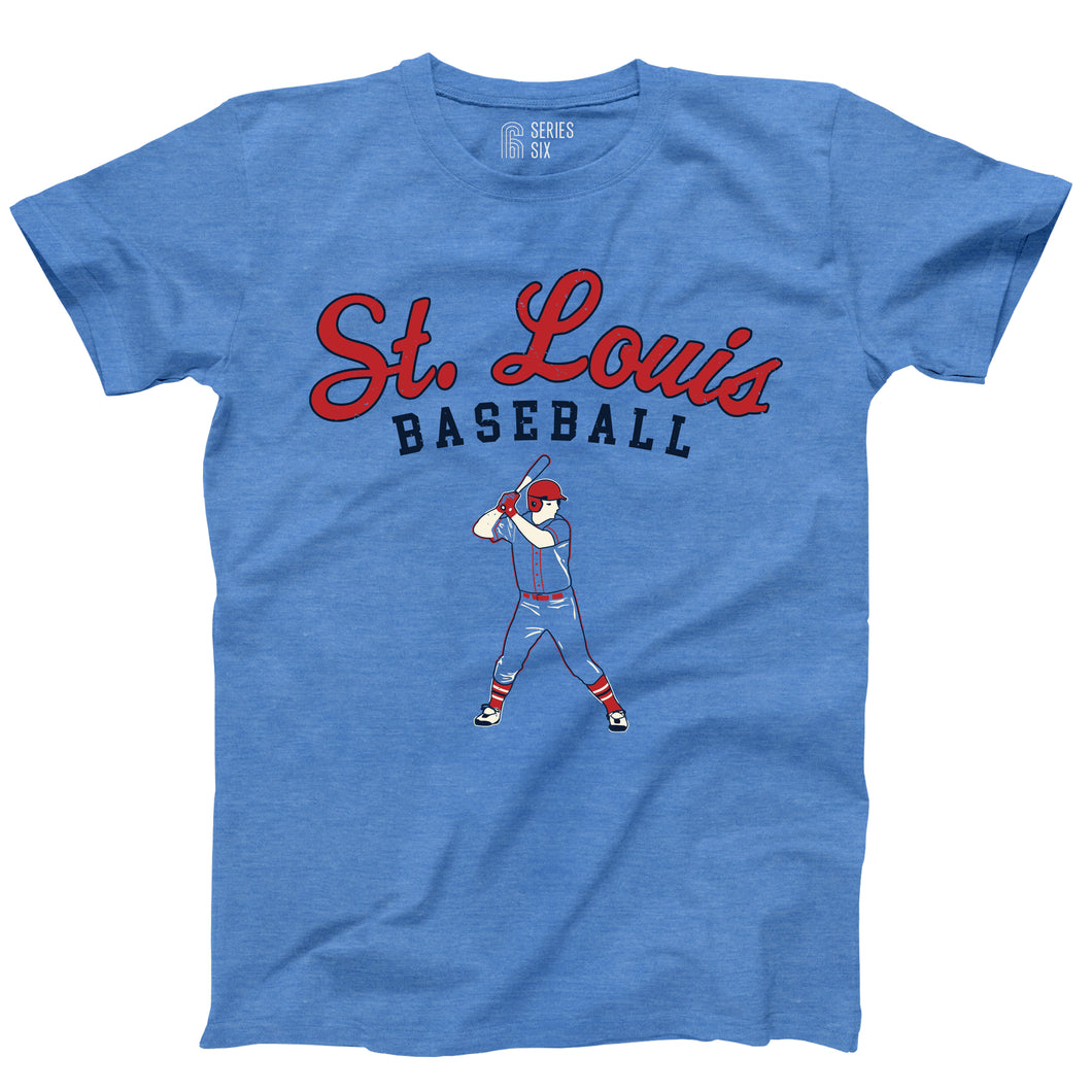 Vintage St. Louis Baseball Player Short Sleeve Unisex T-Shirt - Blue
