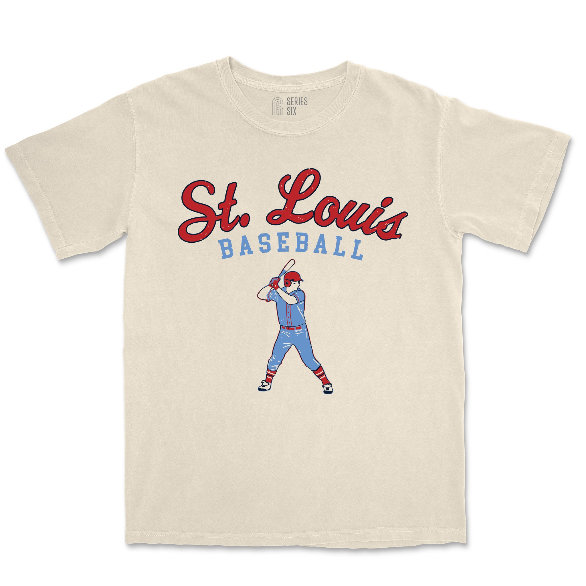 Series Six Company Vintage St. Louis Baseball Player Short Sleeve Unisex T-Shirt - Ivory 3XL