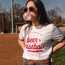 Load image into Gallery viewer, A City Built on Beer and Baseball Unisex Short Sleeve T-Shirt - Ash Grey
