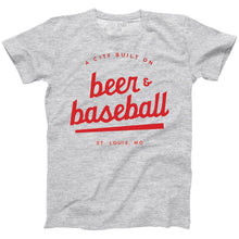 Load image into Gallery viewer, A City Built on Beer and Baseball Unisex Short Sleeve T-Shirt - Ash Grey
