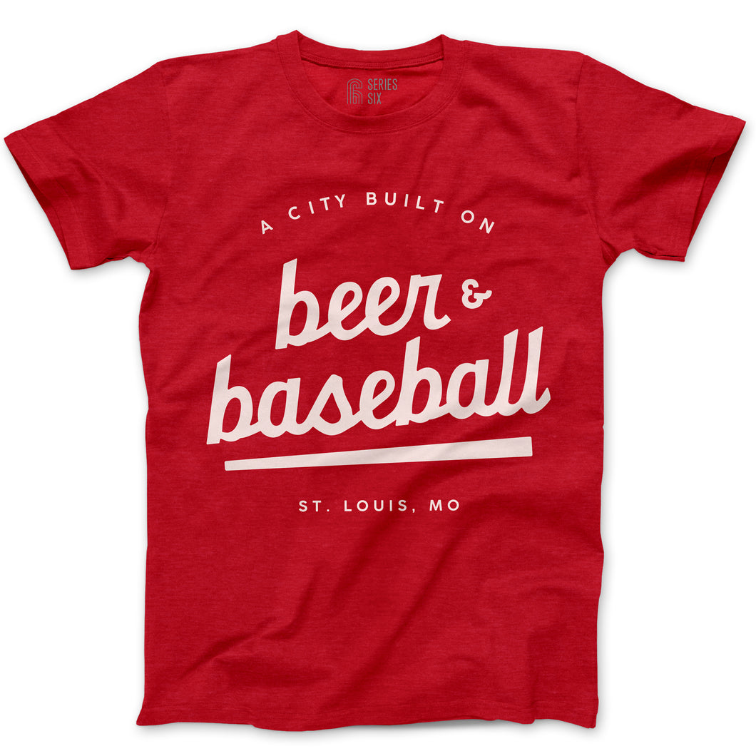 A City Built on Beer and Baseball Unisex Short Sleeve T-Shirt - Red