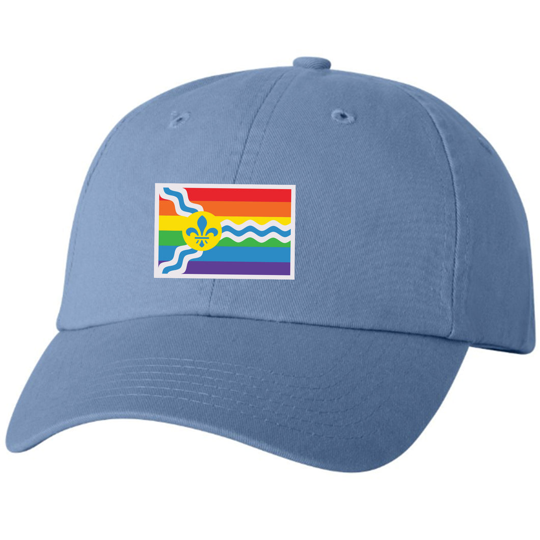 St. Louis Pride Flag Unisex Soft Style Hat - Light Blue