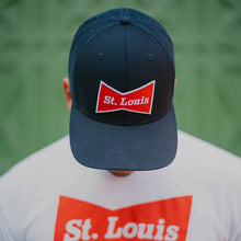 Load image into Gallery viewer, Budweiser Bowtie St. Louis Snapback Trucker Hat
