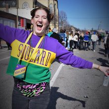 Load image into Gallery viewer, Mardi Gras Color Block Crewneck Unisex Sweatshirt
