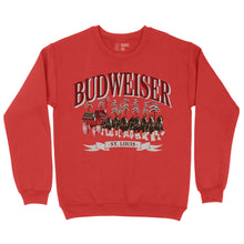 Load image into Gallery viewer, Budweiser Clydesdales St. Louis Unisex Crewneck Sweatshirt - Red
