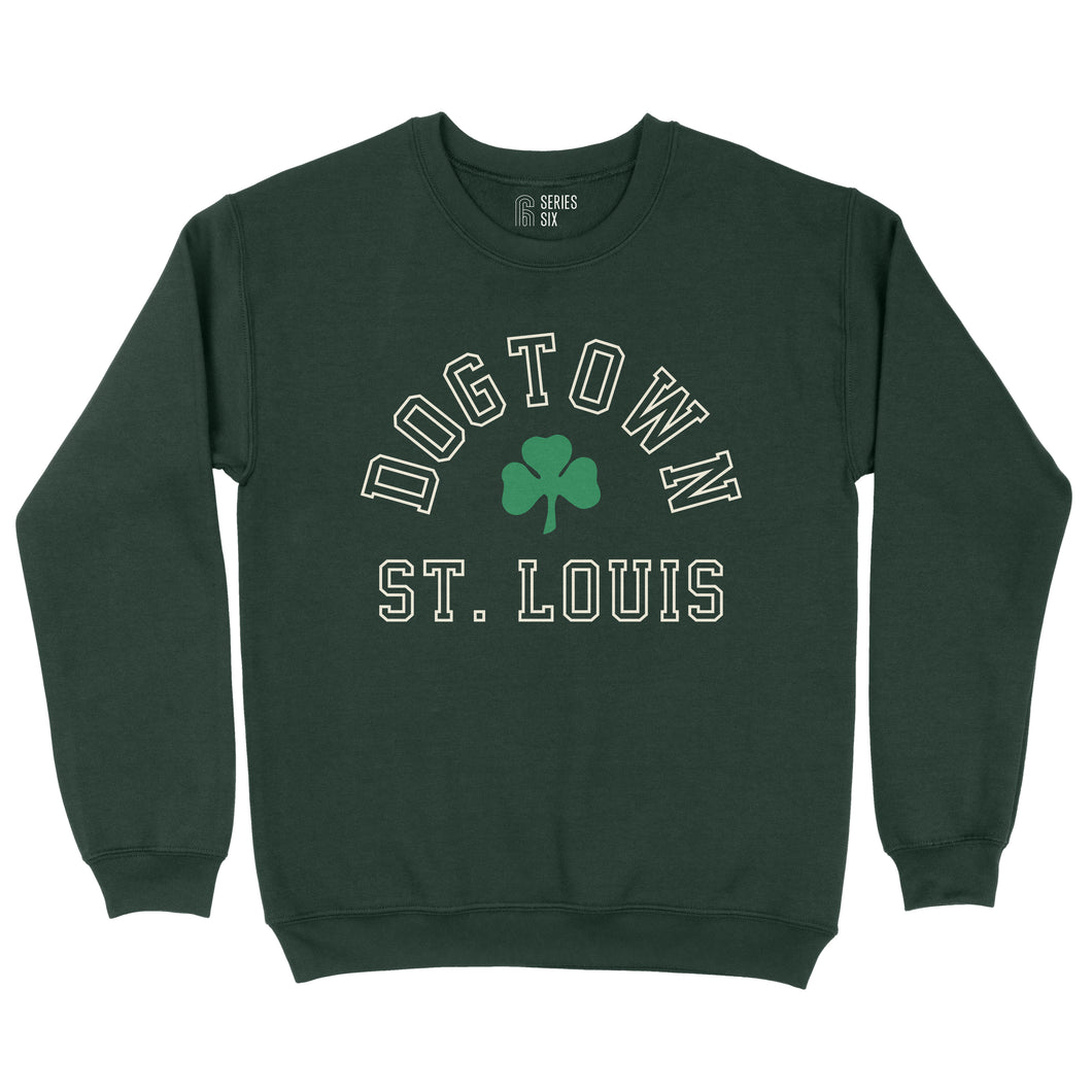 Dogtown St. Louis St. Patrick's Day Unisex Crewneck Sweatshirt - Forest