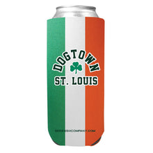 Load image into Gallery viewer, Dogtown Flag St. Patrick&#39;s Day Skinny Can Hugger
