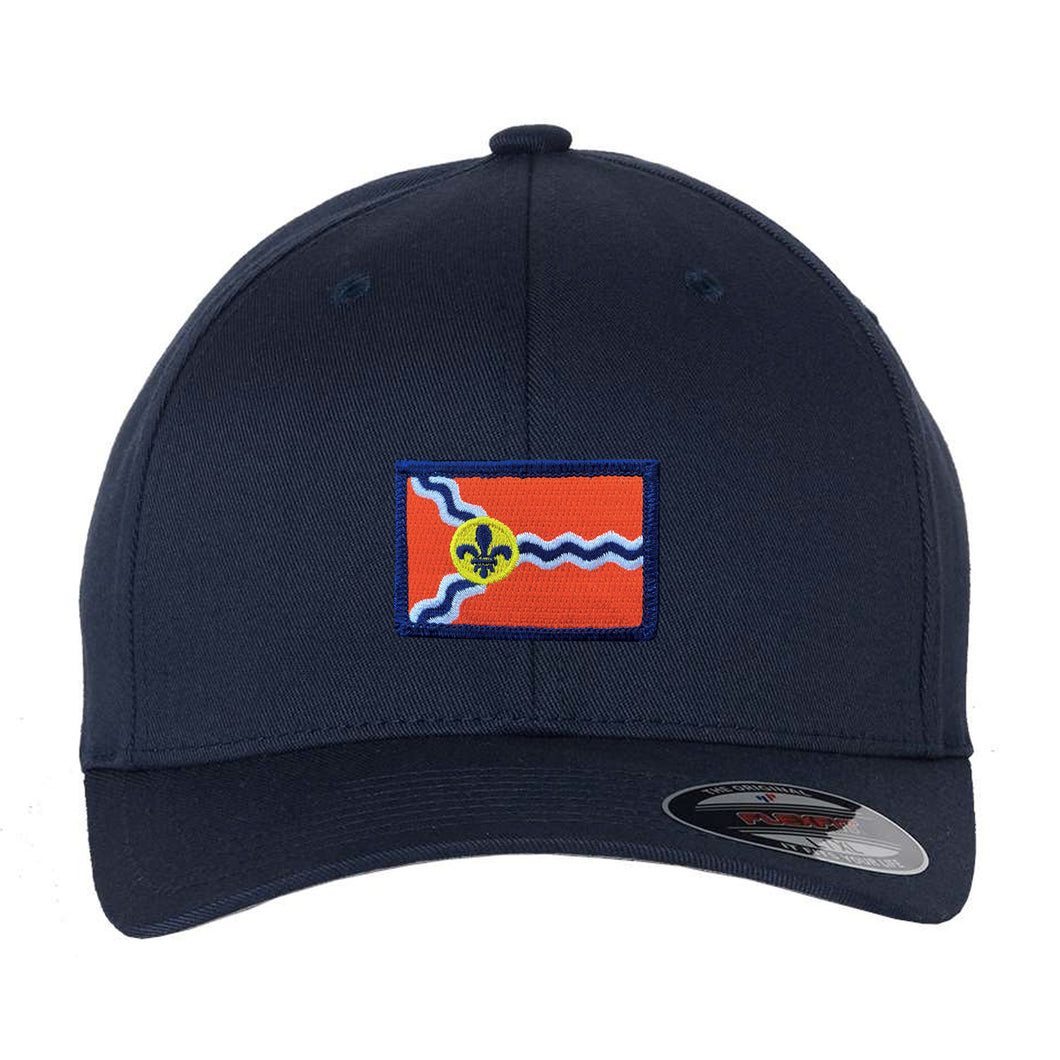 STL Flag Patch Flexfit Hat - Navy