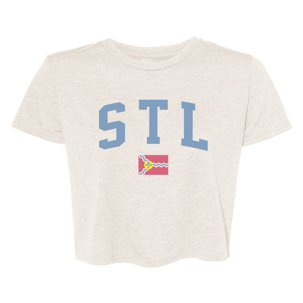 STL Flag Cropped T-Shirt - Tan