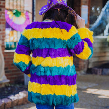 Load image into Gallery viewer, Mardi Gras Faux Fur Coat
