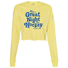 Load image into Gallery viewer, Great Night for Hockey Cropped Sweatshirt
