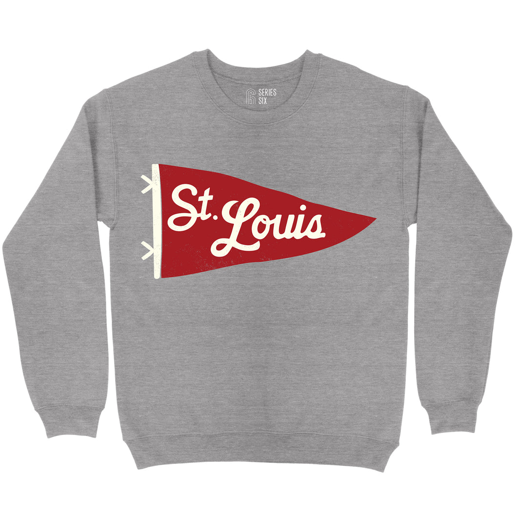 St. Louis Pennant Unisex Crewneck Sweatshirt - Grey