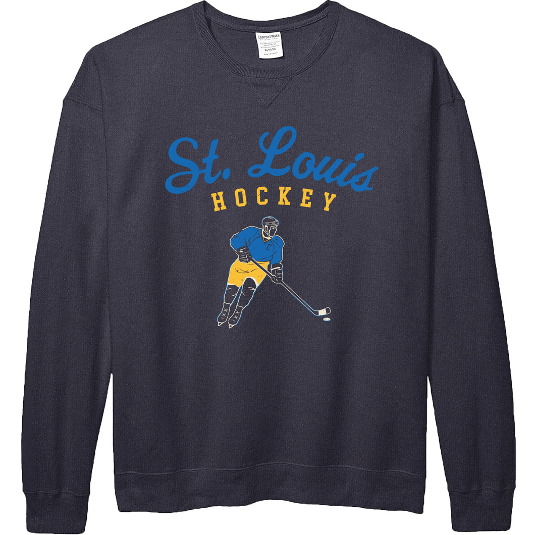 Vintage St. Louis Hockey Player Unisex Sweatshirt