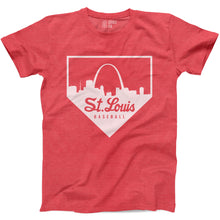 Load image into Gallery viewer, St. Louis Baseball Home Plate Skyline Unisex Short Sleeve T-Shirt
