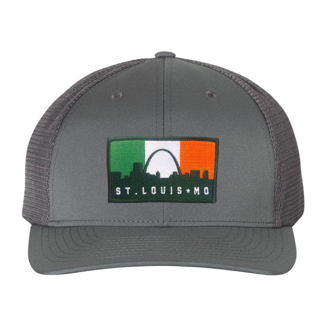 Irish Skyline Patch Snapback Trucker Hat - Charcoal Grey