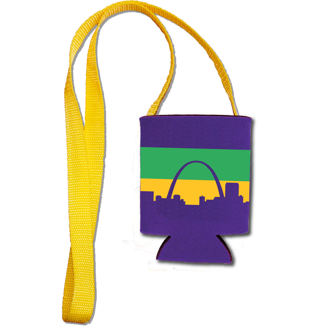 Mardi Gras Skyline Lanyard Can Hugger