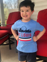 Load image into Gallery viewer, St. Louis Retro Skyline Toddler T-Shirt - Powder Blue
