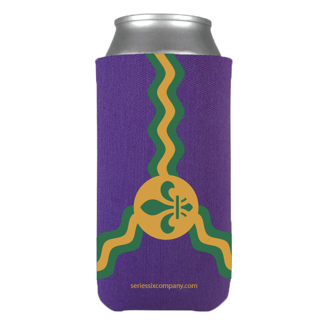 Mardi Gras St. Louis Flag Skinny Can Hugger