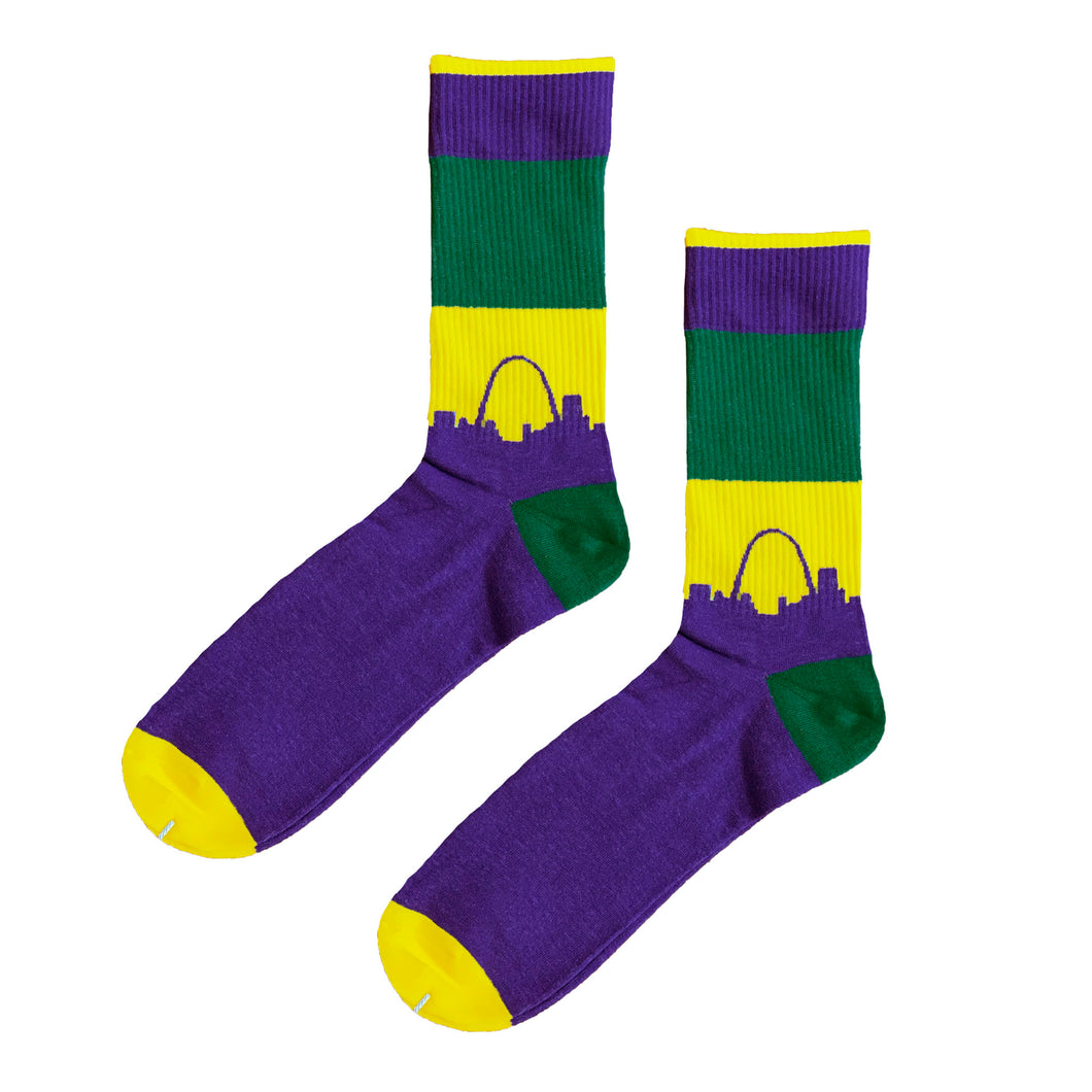 Mardi Gras Skyline Socks