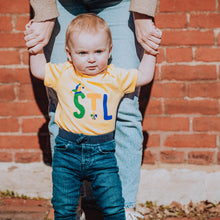 Load image into Gallery viewer, STL Mardi Gras Fleur de Lis Baby Onesie
