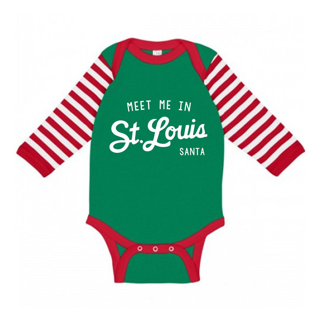 Meet Me In St. Louis Santa Long Sleeve Baby Onesie