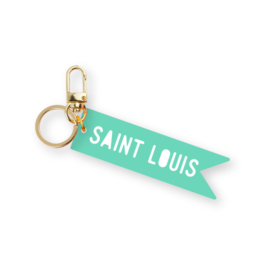 Saint Louis Pennant Keychain - Teal