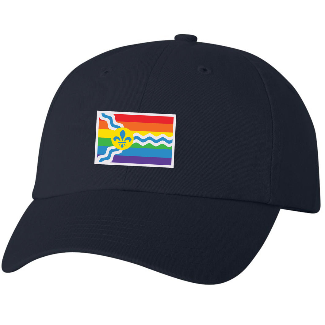 St. Louis Pride Flag Unisex Soft Style Hat - Navy
