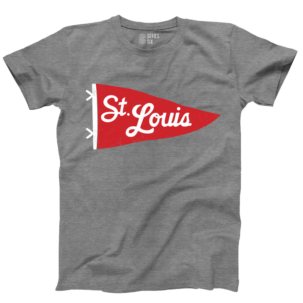 St. Louis Pennant Unisex Short Sleeve T-Shirt - Grey